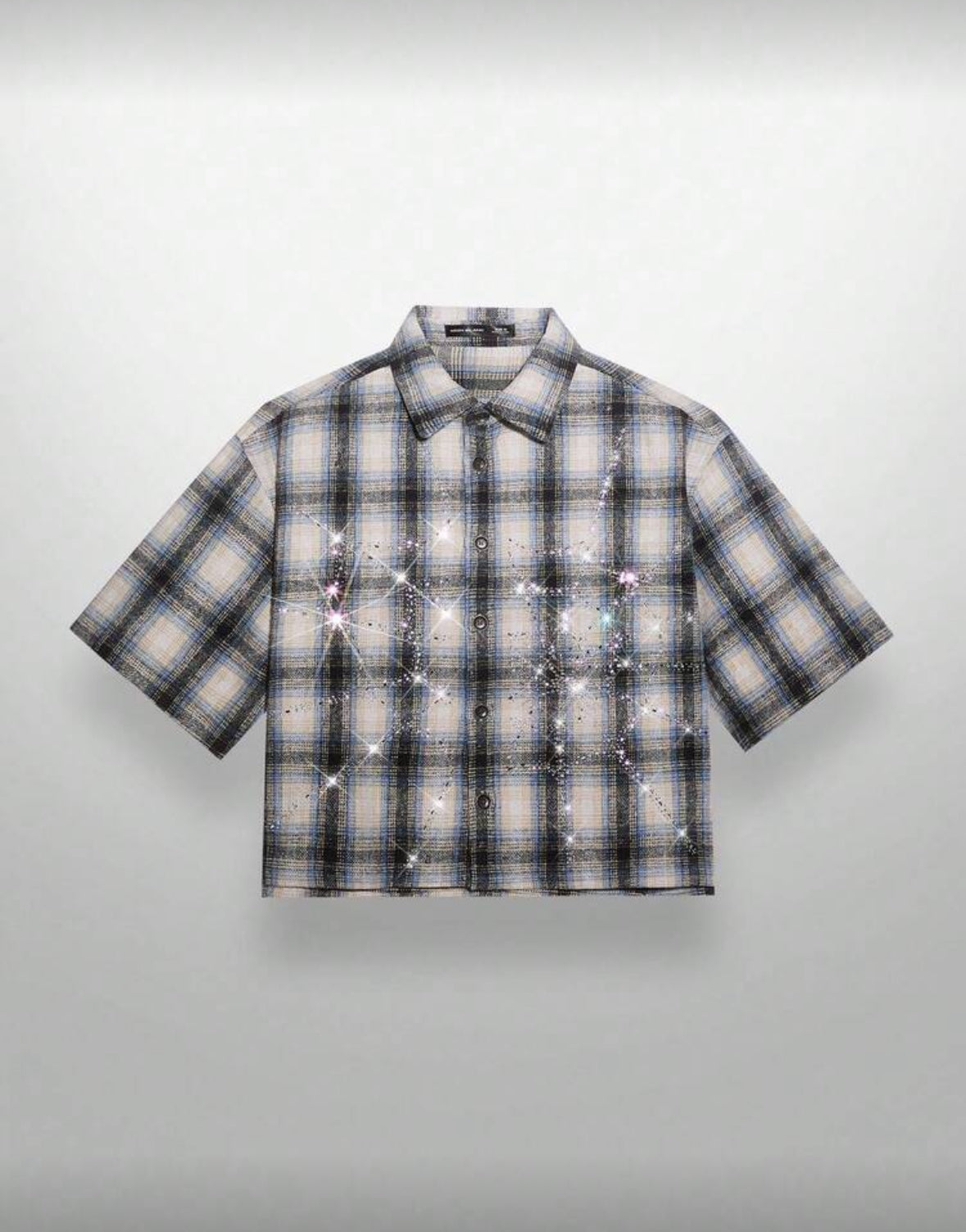 Blue rhinestone flannel