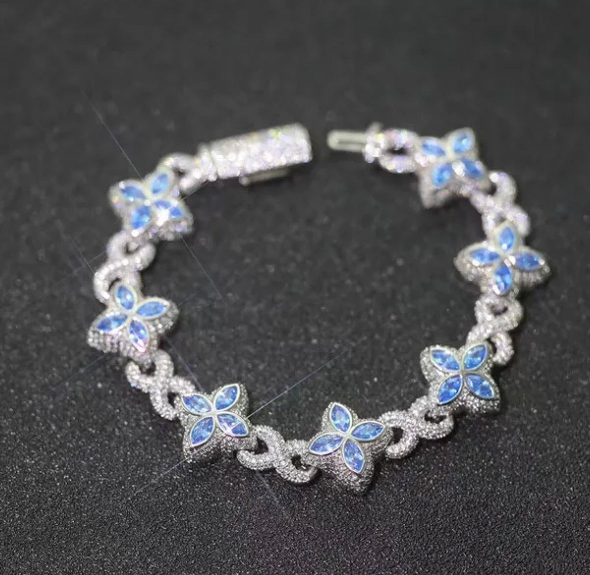 925 silver blue bracelet
