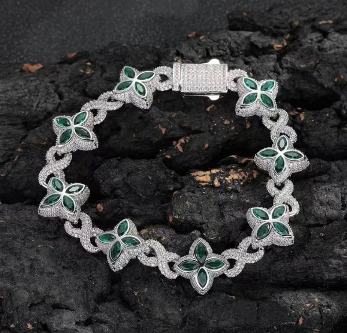 925 silver green bracelet