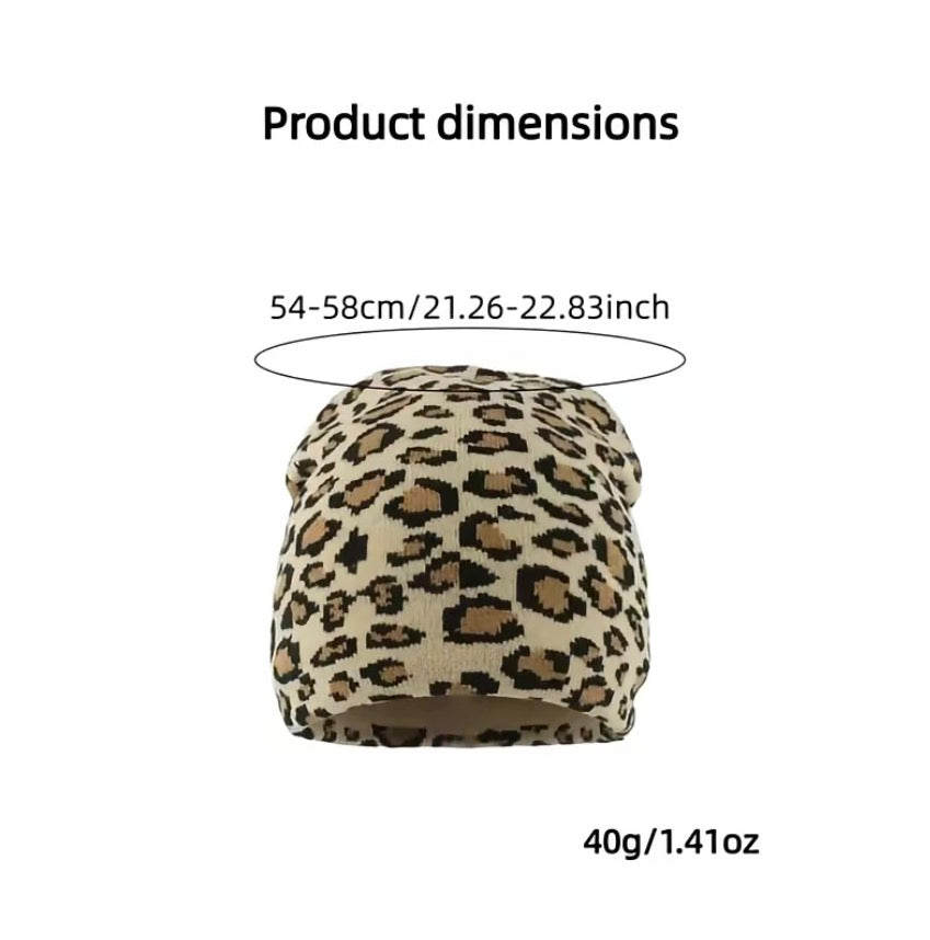 Leopard Knit beanie