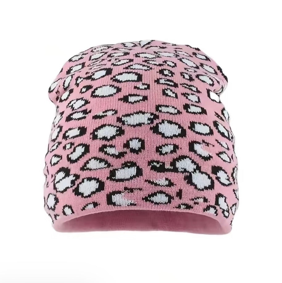 Leopard Knit beanie